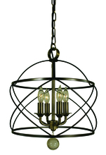 Framburg 4414 MB/PN - 4-Light Mahogany Bronze/Polished Nickel Nantucket Chandelier