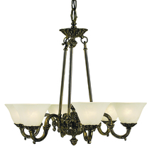 Framburg 7886 MB/AM - 6-Light Mahogany Bronze Napoleonic Dining Chandelier