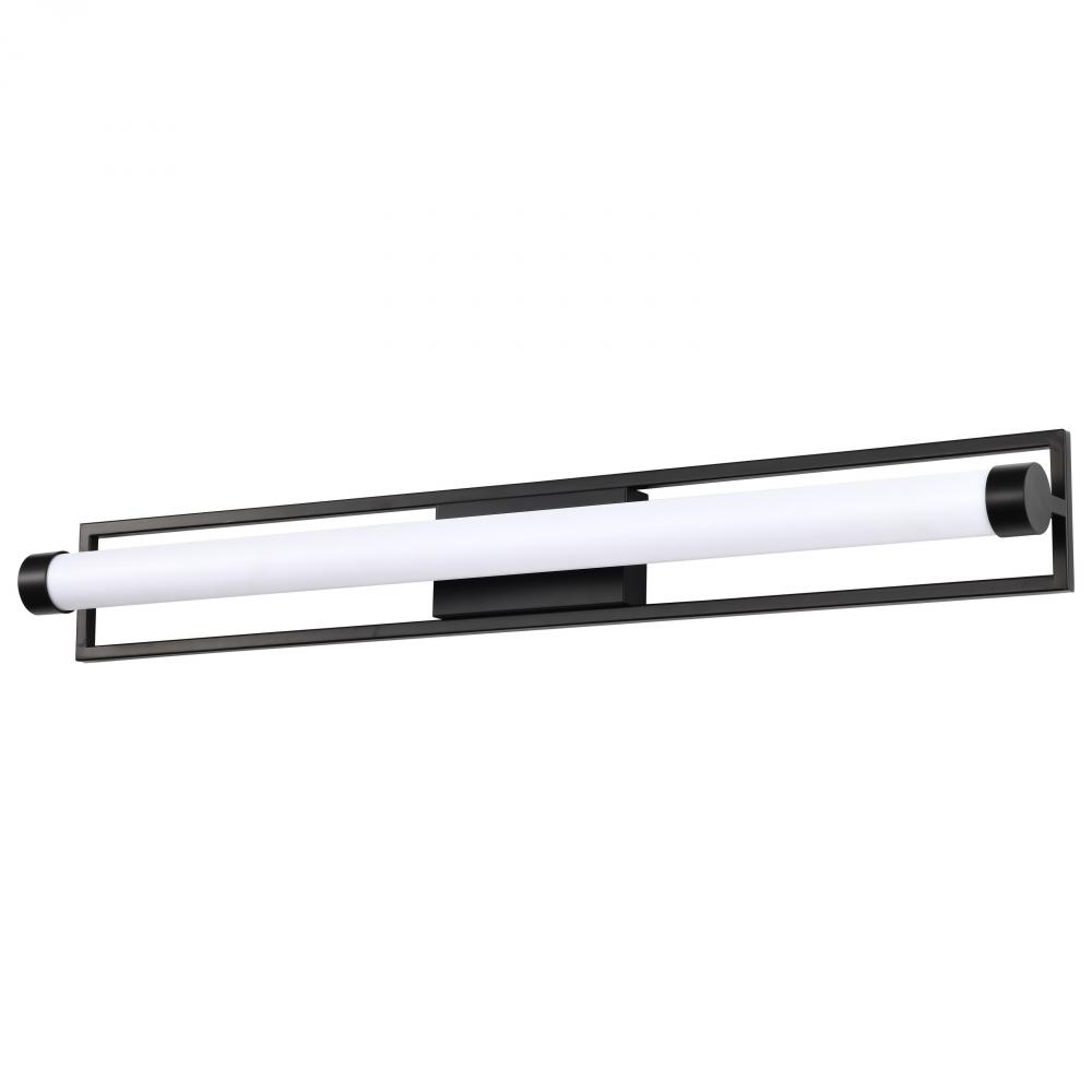 Canal LED Large Vanity; Matte Black Finish; White Acrylic Lens