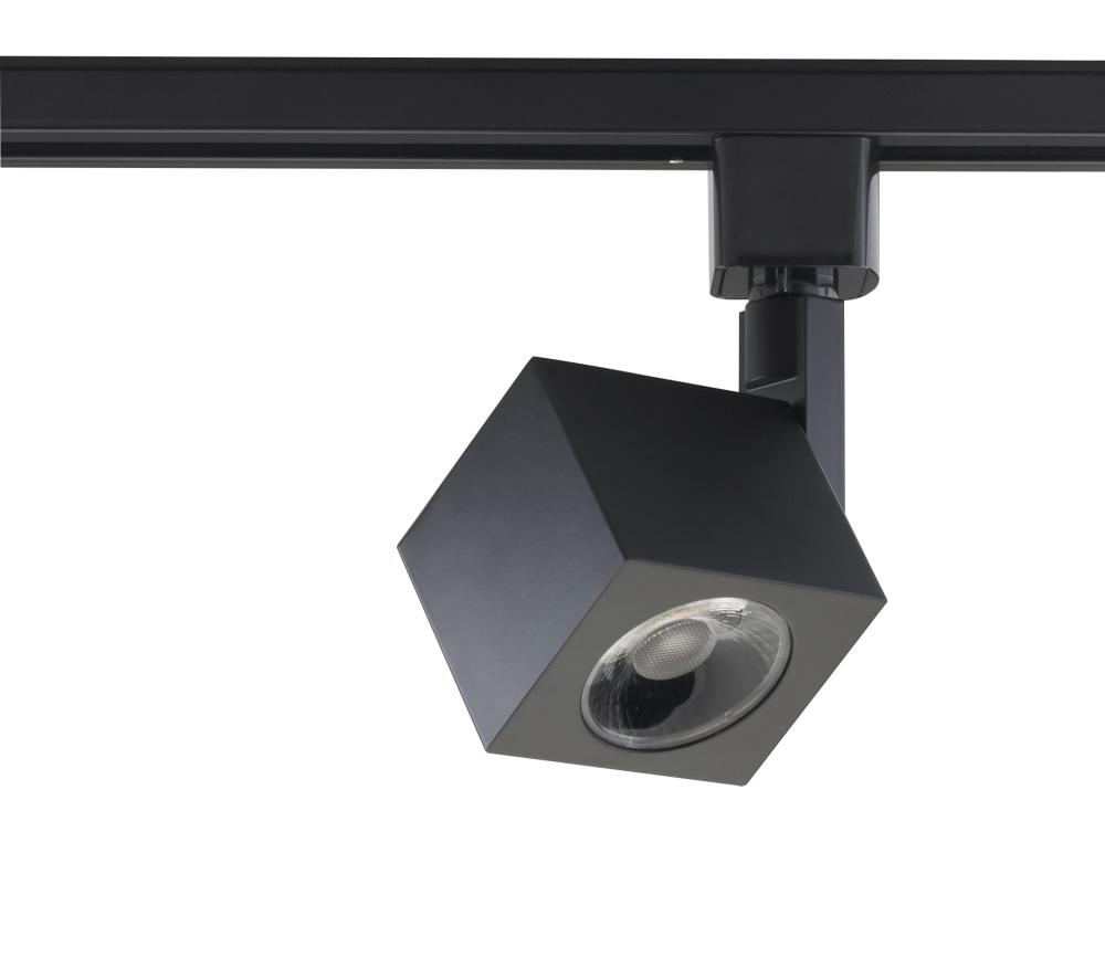 LED 12W Track Head - Square - Black Finish- 24 Degree Beam