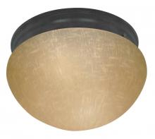 Nuvo 60/2646 - 2 Light - 12" Flush with Champagne Linen Glass - Mahogany Bronze Finish