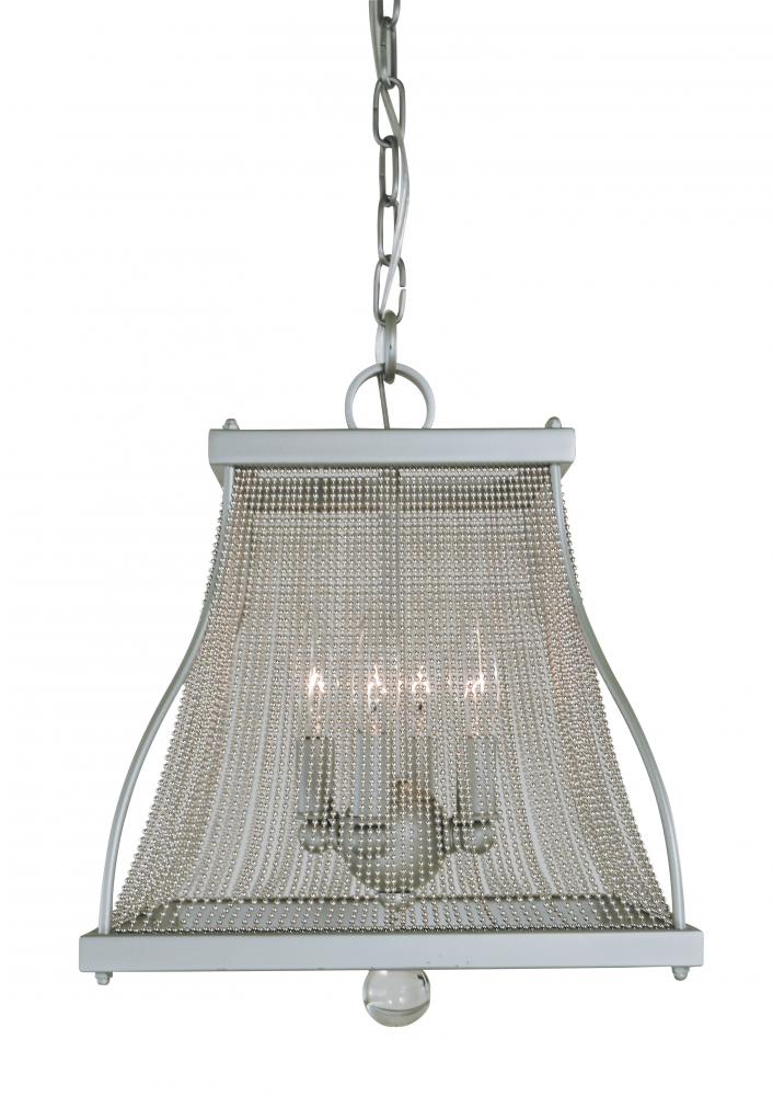 4-Light Satin Pewter/Polished Nickel Harrison Mini-Chandelier