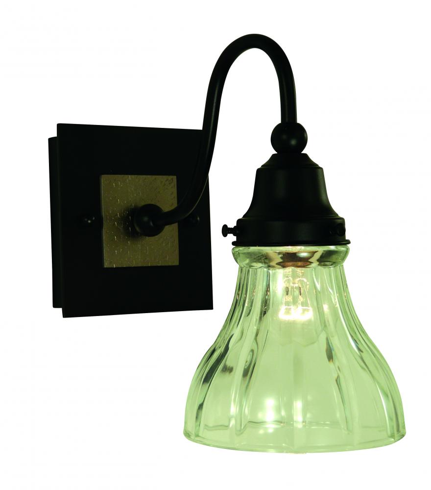 1-Light Matte Black/Antique Brass Accent Sconce