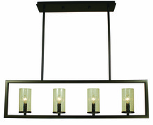 Framburg 1154 MBLACK - 4-Light Matte Black Theorem Island Chandelier