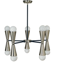 Framburg 3035 BN/MBLACK - 10-Light Brushed Nickel/Matte Black Equinox Chandelier