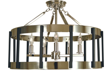 Framburg 4666 PN/MBLACK - 5-Light Polished Nickel/Matte Black Pantheon Semiflush