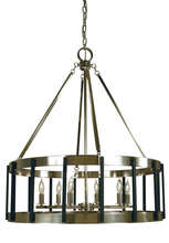 Framburg 4668 AB/MBLACK - 6-Light Antique Brass/Matte Black Pantheon Pendant