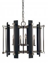 Framburg 4807 PN/MBLACK - 6-Light Louvre Dining Chandelier