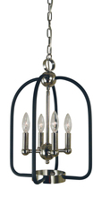 Framburg 4934 AB/MBLACK - 4-Light Antique Brass/Matte Black Boulevard Chandelier