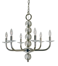 Framburg 4966 PN - 6-Light Polished Nickel Glamour Chandelier