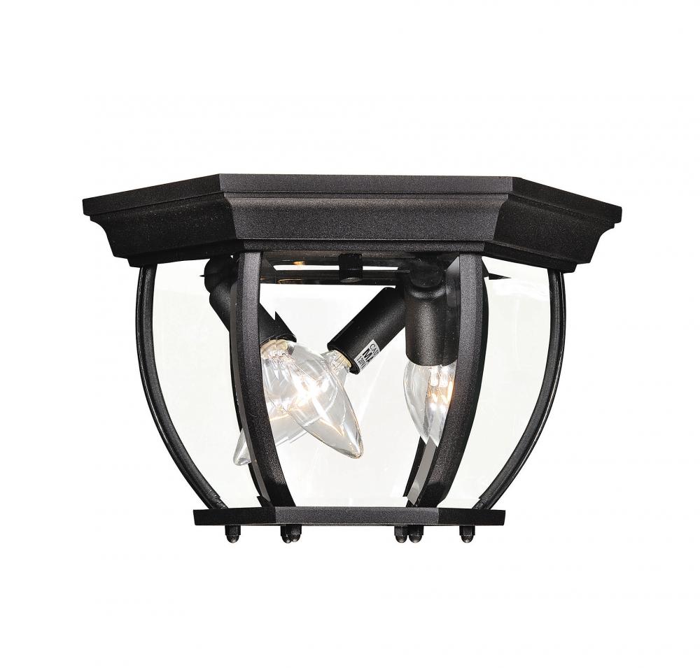 3-Light Outdoor Ceiling Light in Black