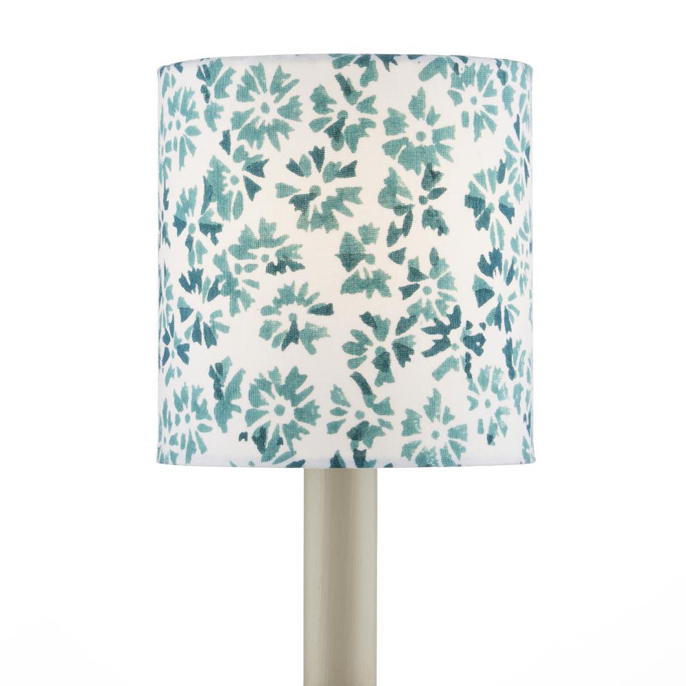 Block Print Green Drum Chandelier Shade