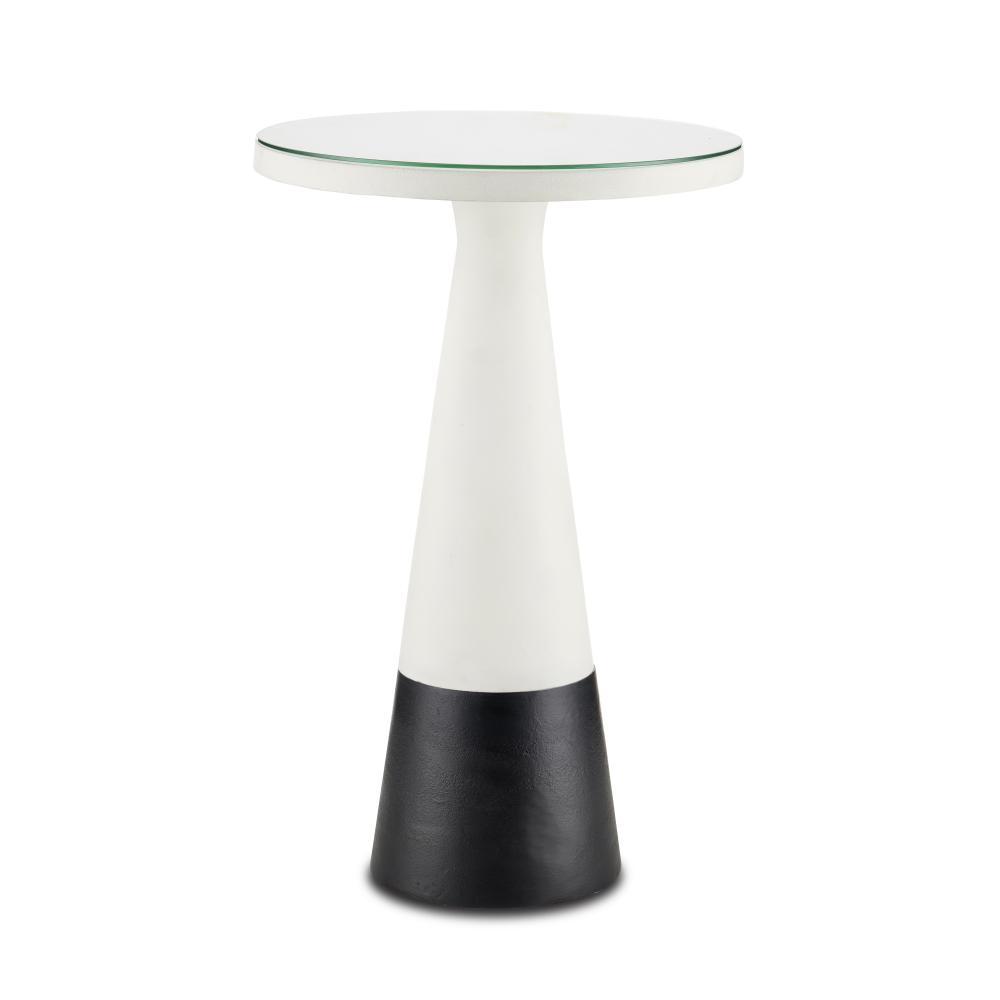 Tondo Black & White Accent Table