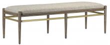 Currey 7000-0302 - Visby Light Pepper Bench, Calcutta Linen